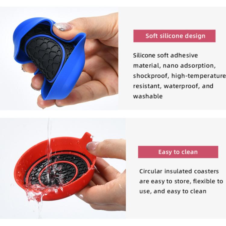 Car Bowl-shaped Non-slip Heat-insulating Double-ring Water Coaster, Color: Blue - Car Drink Holders by buy2fix | Online Shopping UK | buy2fix