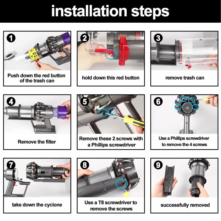 For Dyson V11 V10 V15 Cyclone Baffle Bin Runner Replacement Parts  Long Version - For Dyson Accessories by buy2fix | Online Shopping UK | buy2fix