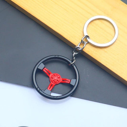 Car Steering Wheel Keychain Removable Key Pendant(Red) - Key Rings by buy2fix | Online Shopping UK | buy2fix