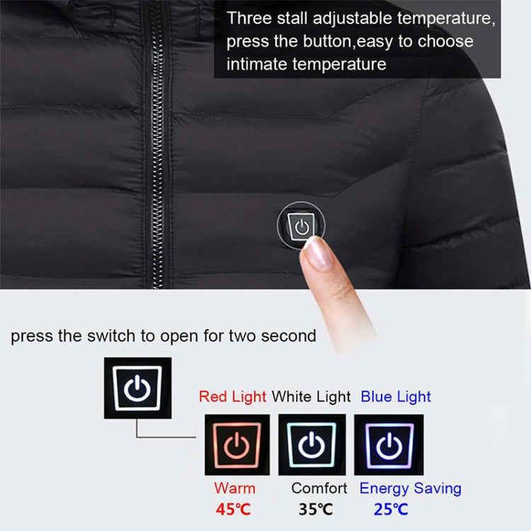 Winter Smart Electric Heating Hooded Jacket, Size:XXXL(Red) - Down Jackets by buy2fix | Online Shopping UK | buy2fix