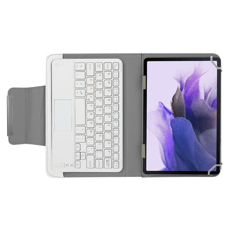 Universal Detachable Magnetic Bluetooth Touchpad Keyboard Leather Tablet Case with Holder for 10.1 inch iSO & Android & Windows Tablet PC(White) - Universal Keyboard by buy2fix | Online Shopping UK | buy2fix