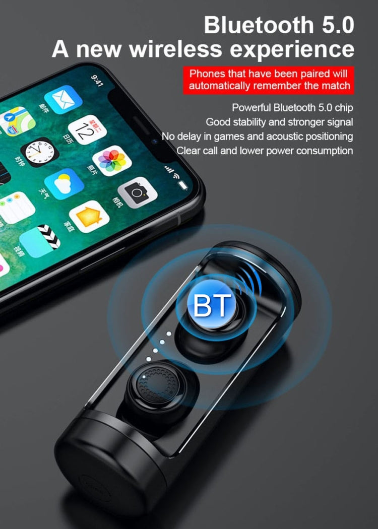 Q63 TWS Wireless Bluetooth Waterproof Earbuds 3D Stereo Earphones Headsets with Charging Base Case - TWS Earphone by buy2fix | Online Shopping UK | buy2fix