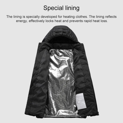 USB Heated Smart Constant Temperature Hooded Warm Coat for Men and Women (Color:Black Size:XXXXL) - Down Jackets by buy2fix | Online Shopping UK | buy2fix