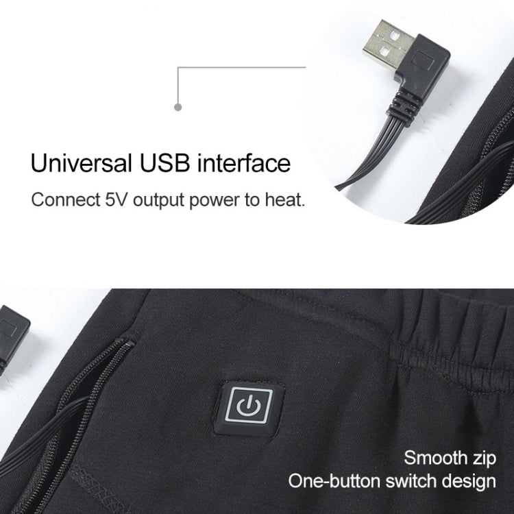 USB Secure Smart Thermostat Hair Hot Pants for Men (Color:Black Size:XXXL) - Pants by buy2fix | Online Shopping UK | buy2fix