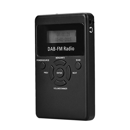 HRD-101 Portable Mini Digital DAB+FM Radio with Lanyard & Headset(Black) - Consumer Electronics by buy2fix | Online Shopping UK | buy2fix