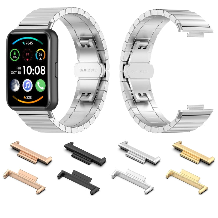 For Huawei Watch Fit 2 2 in 1 Metal Watch Band Connectors (Black) - Smart Wear by buy2fix | Online Shopping UK | buy2fix