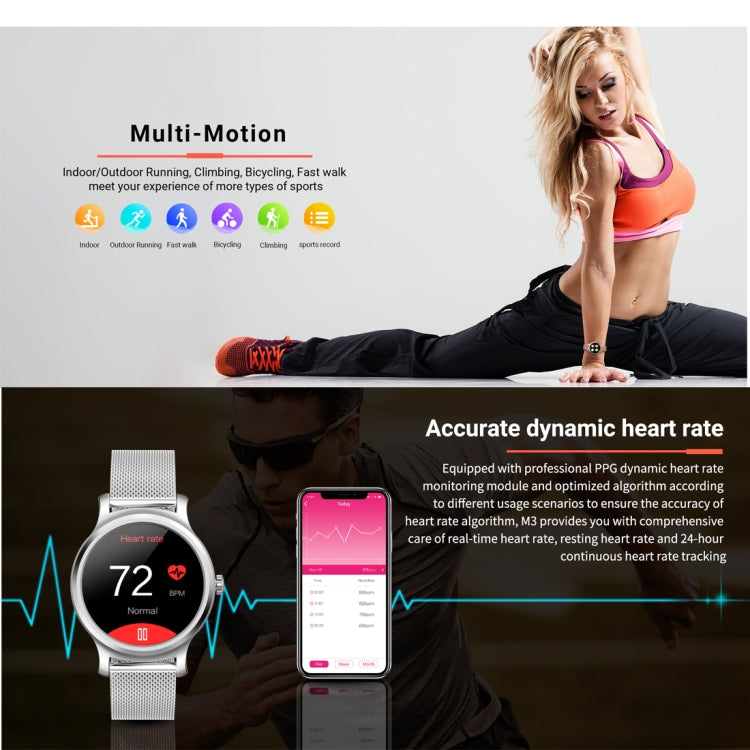 SMA-R2 1.3 inches IPS Screen Smart Watch IP65 Waterproof,Support Call /Message Reminder /Dual-mode Bluetooth 3.0 + 4.0/ Sleeping Monitoring /Sedentary Reminder(Black Silicone Strap) - Smart Wear by buy2fix | Online Shopping UK | buy2fix