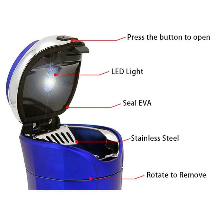 N12E Car Creative Ashtray Solar Power With Light And Cover With Cigarette Liighter (Red) - In Car by buy2fix | Online Shopping UK | buy2fix