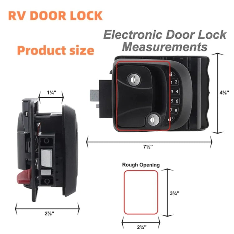 RV Intelligent Remote Control Electronic Password Lock RV Door Lock Modification Accessories -  by buy2fix | Online Shopping UK | buy2fix