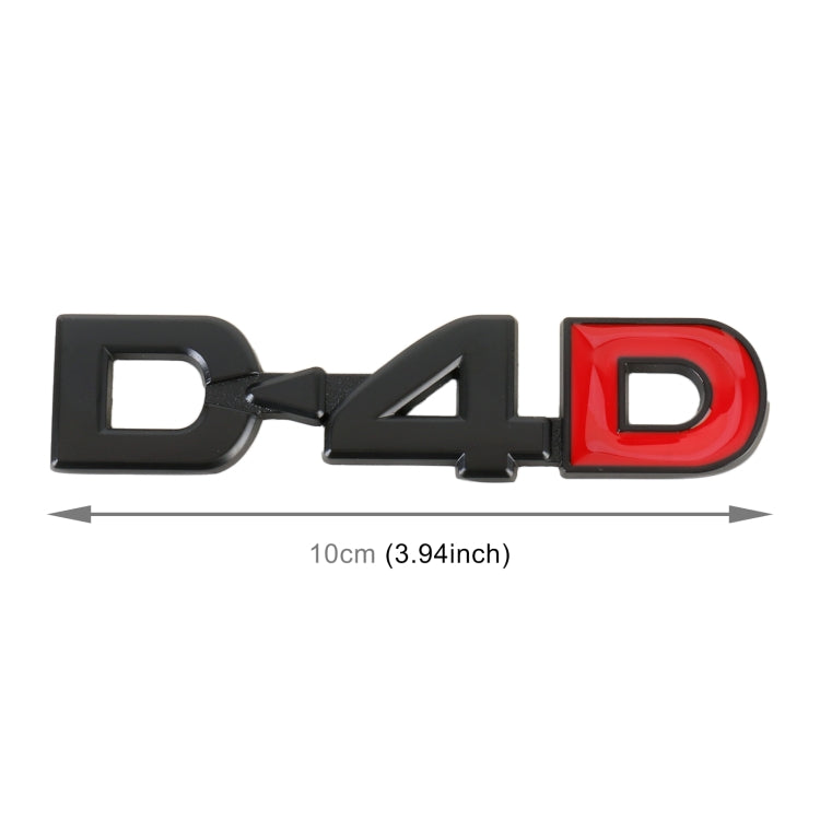 Car D4D Personalized Aluminum Alloy Decorative Stickers, Size:10 x 2.5cm (Black) - 3D Metal Sticker by buy2fix | Online Shopping UK | buy2fix