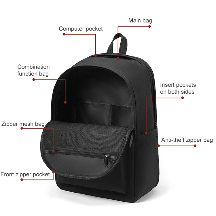 cxs-8106 Multifunctional Oxford Laptop Bag Backpack (Grey) - Backpack by buy2fix | Online Shopping UK | buy2fix