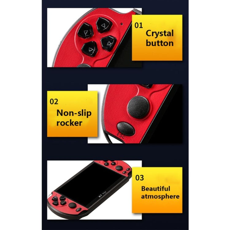 X7 Plus Retro Classic Games Handheld Game Console with 5.1 inch HD Screen & 8G Memory, Support MP4 / ebook(Blue + Red) - Toys & Hobbies by buy2fix | Online Shopping UK | buy2fix