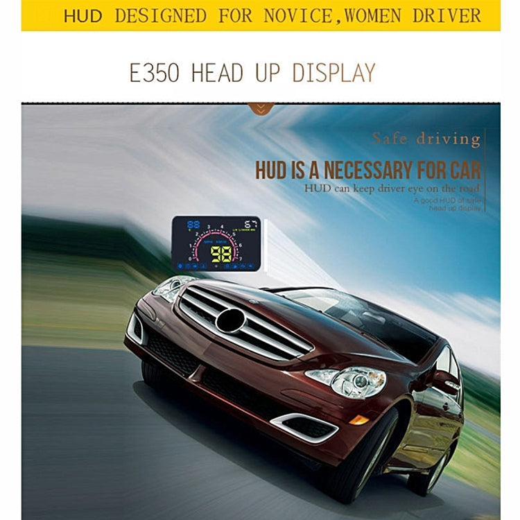 E350 5.8 inch Car HUD / OBD2 Vehicle-mounted Gator Automotive Head Up Display Security System with Multi-color LED, Support Car Real Speed & Turn Speed & Water Temperature & Oil Consumption & Driving  ... peed Alarm, Mile Switching, Light Sensor Functions - Head Up Display System by buy2fix | Online Shopping UK | buy2fix