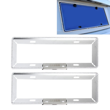 2 PCS Car License Plate Frames Car Styling License Plate Frame Magnesium Alloy Universal License Plate Holder Car Accessories(Silver) - License Plate Covers & Frames by buy2fix | Online Shopping UK | buy2fix