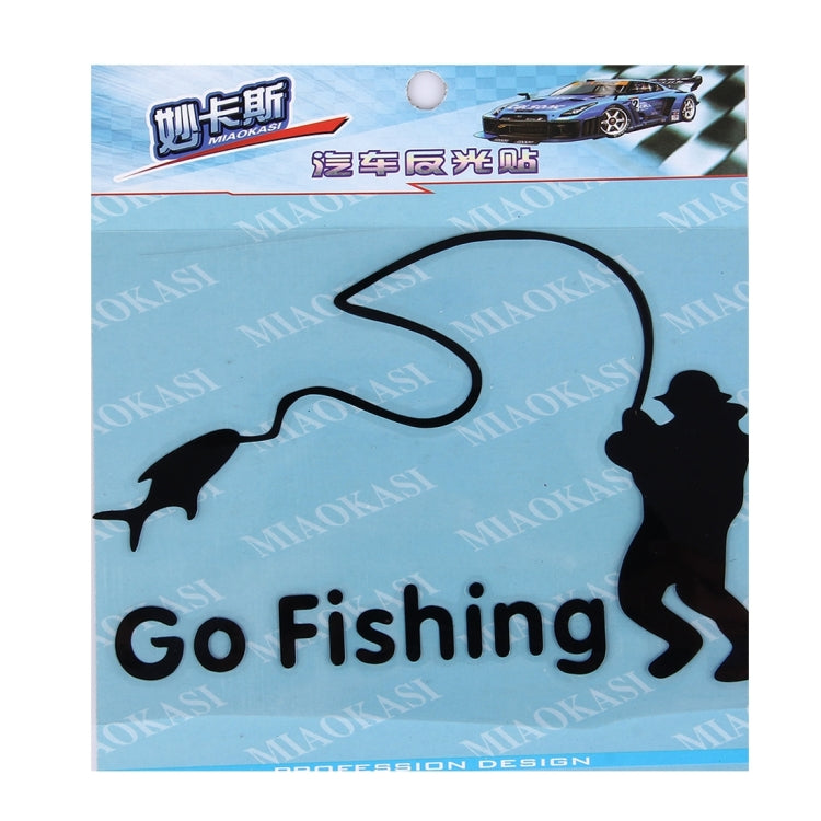 Go Fishing Styling Reflective Car Sticker, Size: 14cm x 9.5cm(Black) - Decorative Sticker by buy2fix | Online Shopping UK | buy2fix