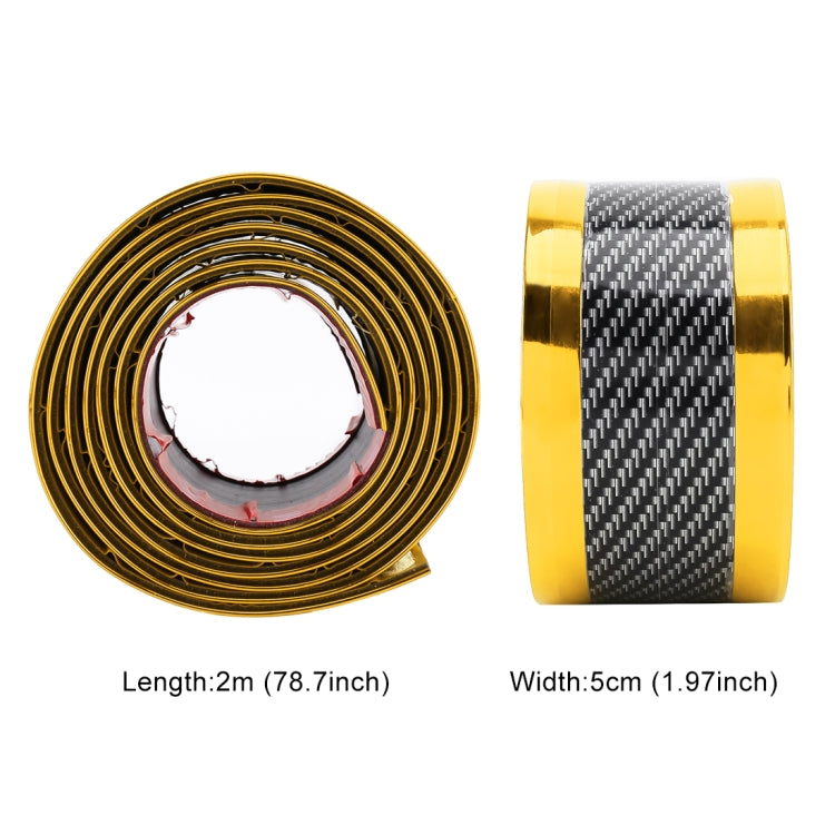 Universal Electroplate Carbon Fibre Car Door Threshold Decoration Strip Decorative Sticker, Size : 5CM x 2M (Gold) - Decorative Strip by buy2fix | Online Shopping UK | buy2fix