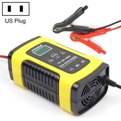 FOXSUR 12V 6A Intelligent Universal Battery Charger for Car Motorcycle, Length: 55cm, US Plug(Yellow) - Battery Charger by FOXSUR | Online Shopping UK | buy2fix