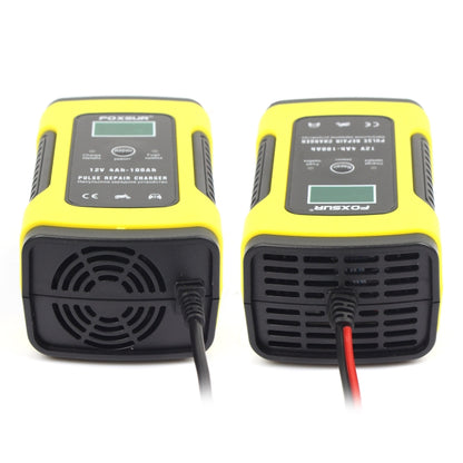 FOXSUR 12V 6A Intelligent Universal Battery Charger for Car Motorcycle, Length: 55cm, US Plug(Yellow) - Battery Charger by FOXSUR | Online Shopping UK | buy2fix