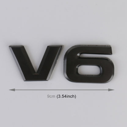 V6 Shape Car Metal Body Decorative Sticker (Black) - Decorative Sticker by buy2fix | Online Shopping UK | buy2fix