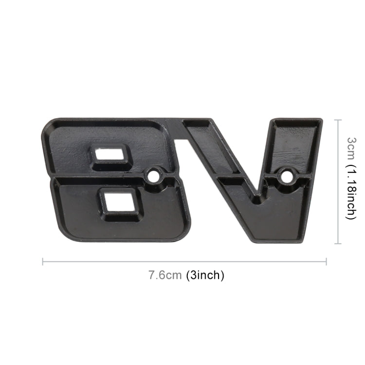 V8 Connect Shape Car Metal Body Decorative Sticker, Size : L (Black) - Decorative Sticker by buy2fix | Online Shopping UK | buy2fix