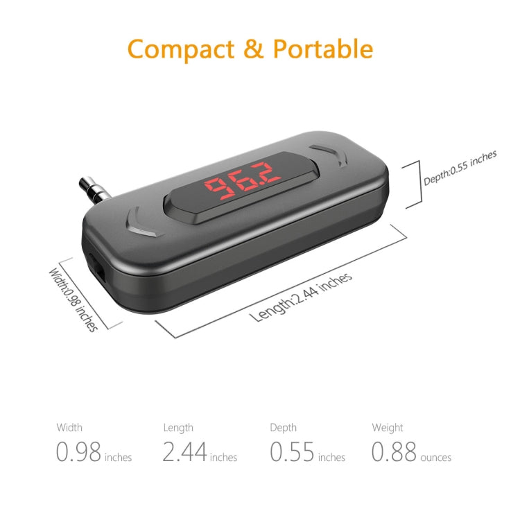 Doosl DSER107 Multifunctional Car FM Transmitter Wireless Music Receiver with 3.5mm Jack & LCD Display, Support Hands-free Call(Black) - Bluetooth Car Kits by DOOSL | Online Shopping UK | buy2fix