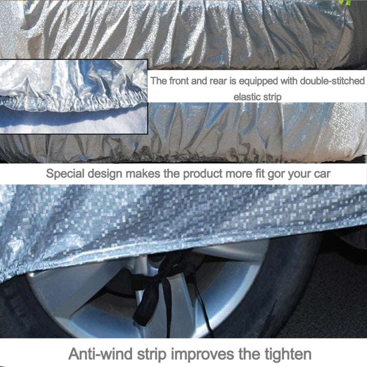 Aluminum Film PEVA Cotton Wool Anti-Dust Waterproof Sunproof Anti-frozen Anti-scratch Heat Dissipation SUV Car Cover with Warning Strips, Fits Cars up 5.1m(199 inch) in Length - Aluminum Film PEVA by buy2fix | Online Shopping UK | buy2fix