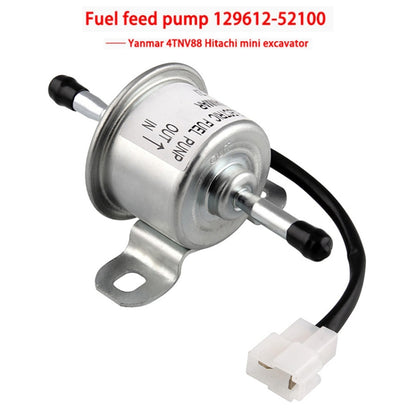 Car 90L/H In-Line Injection Fuel Pump External Electric Fuel Pump Flow 129612-52100 for Yanmar 4TNV88 Hitachi Mini Excavator - In Car by buy2fix | Online Shopping UK | buy2fix