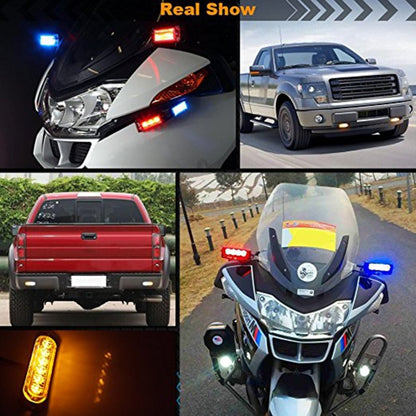 DC 12V-24V 2W 6LEDs SMD-2835 Lamps 17 Flash Patterns 3 Lines Car Flash Lamp Waterproof Car Truck Emergency Strobe Flash Warning Light, Cable Length: 90cm - Warning Lights by buy2fix | Online Shopping UK | buy2fix