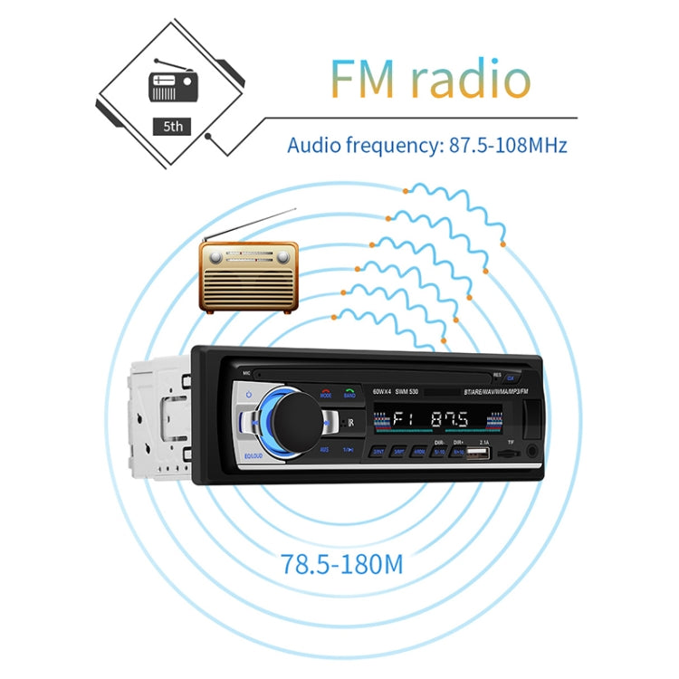 SWM-530 12V Universal Car Dual USB Charger Radio Receiver MP3 Player, Support FM & Bluetooth with Remote Control - Car MP3 & MP4 & MP5 by buy2fix | Online Shopping UK | buy2fix