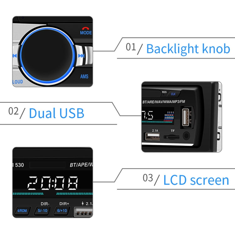 SWM-530 12V Universal Car Dual USB Charger Radio Receiver MP3 Player, Support FM & Bluetooth with Remote Control - Car MP3 & MP4 & MP5 by buy2fix | Online Shopping UK | buy2fix