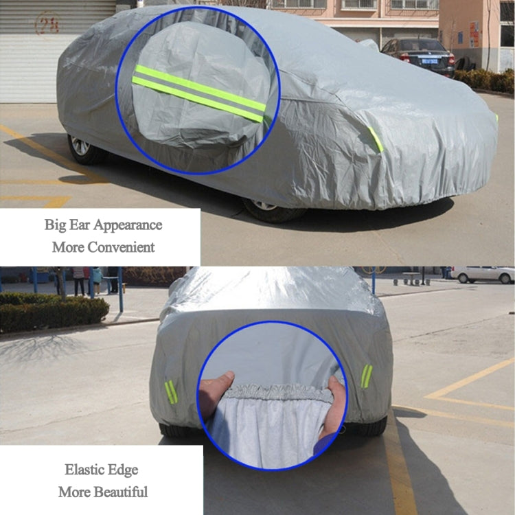 PVC Anti-Dust Sunproof Sedan Car Cover with Warning Strips, Fits Cars up to 4.5m(176 inch) in Length - PE Material by buy2fix | Online Shopping UK | buy2fix