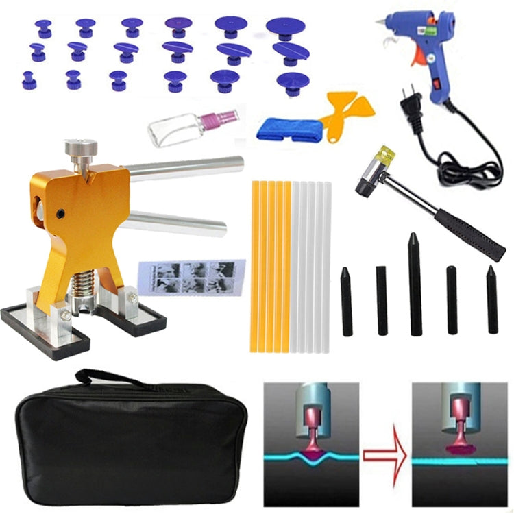 40 in 1 Auto Car Metal PDR Dent Lifter-Glue Puller Tab Hail Removal Paintless Car Dent Repair Tools Kit, with 20W Glue Gun, US Plug or EU Plug - In Car by buy2fix | Online Shopping UK | buy2fix