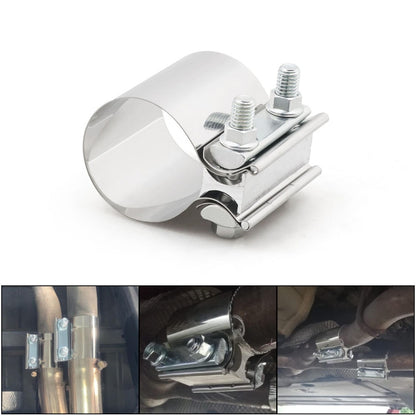 4 inch Car Turbo Exhaust Downpipe Stainless Steel Lap Joint Band Clamp - In Car by buy2fix | Online Shopping UK | buy2fix