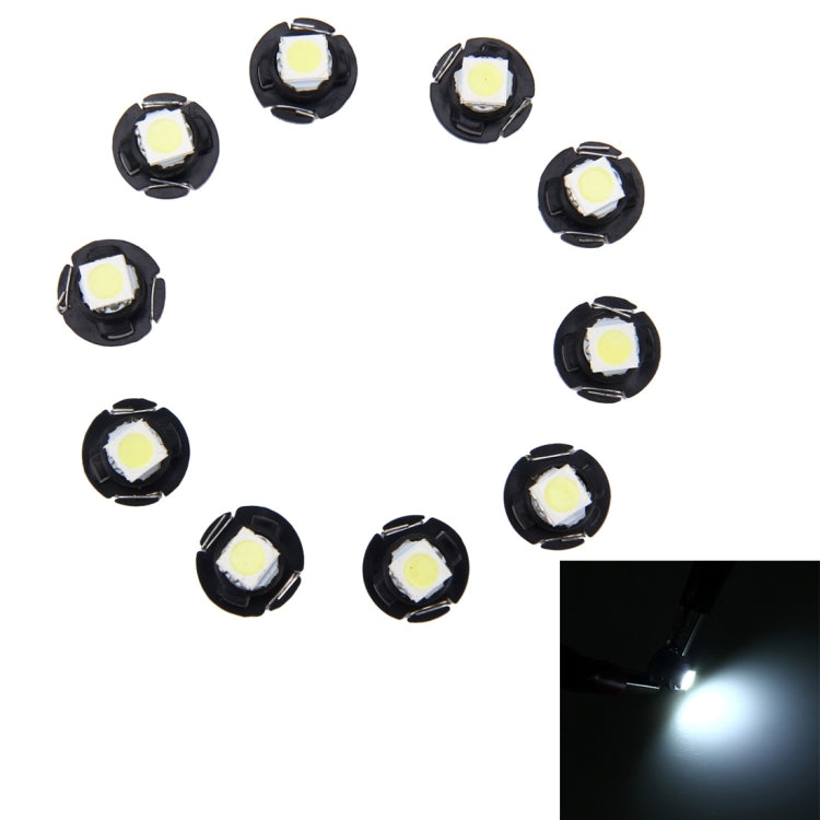 10 PCS 0.5W T4.7 Wedge Instrument Panel LED Light Dashboard Gauge Cluster Indicator Lamp Bulb(White Light) - Instrument Lights by buy2fix | Online Shopping UK | buy2fix