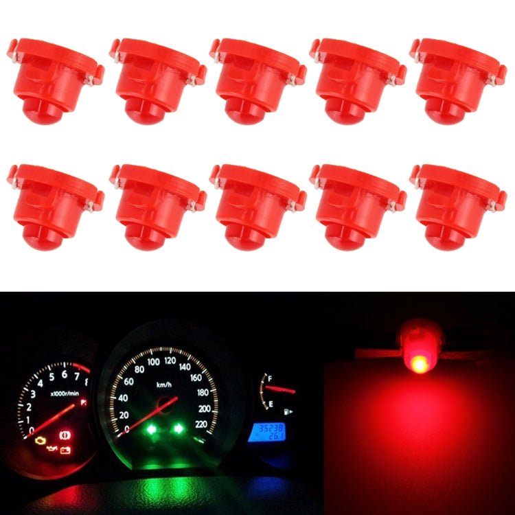 10PCS 2W T4.7 Wedge Instrument Panel LED Light Indicator Lamp Bulb(Red Light) - Instrument Lights by buy2fix | Online Shopping UK | buy2fix