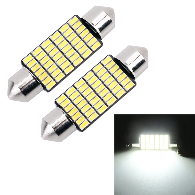 2 PCS 39mm DC12V / 1.2W / 6000K / 80LM 42LEDs SMD-3014 Car License Plate Light / Dome Light, with Decoder - Dome Lights by buy2fix | Online Shopping UK | buy2fix