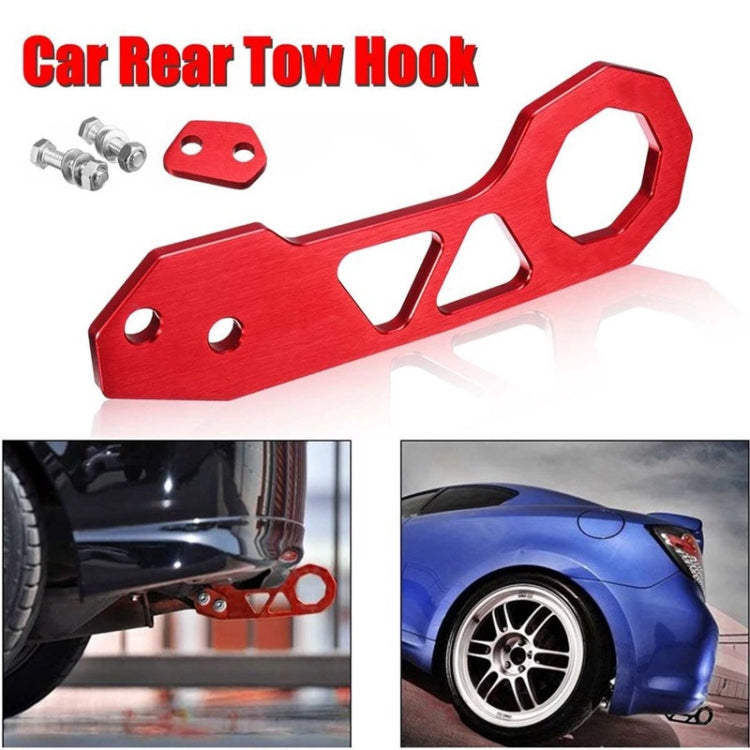 Aluminum Alloy Rear Tow Towing Hook Trailer Ring for Universal Car Auto with 2 x Screw Holes(Silver) - In Car by buy2fix | Online Shopping UK | buy2fix