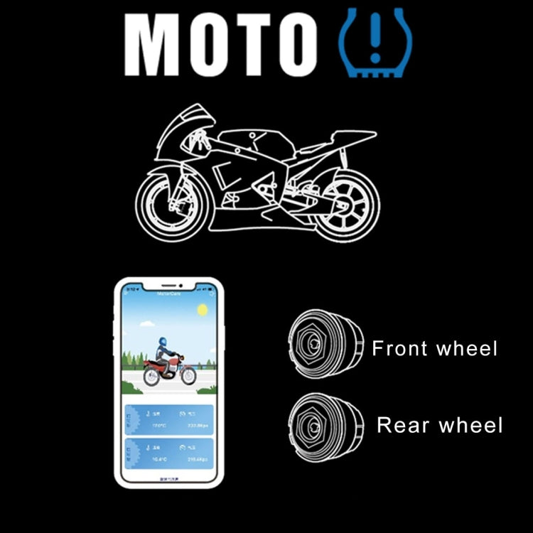 Motorcycle Bluetooth Tire Pressure Monitoring System TPMS Mobile Phone APP Detection 2 External Sensors - In Car by buy2fix | Online Shopping UK | buy2fix