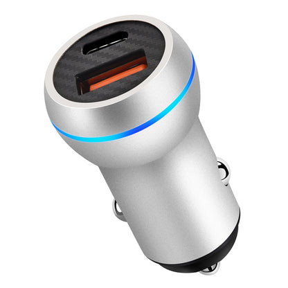 ACC-581 PD 20W + QC3.0 Type-C / USB-C + USB Fast Charging Car Charger (Silver) - In Car by buy2fix | Online Shopping UK | buy2fix