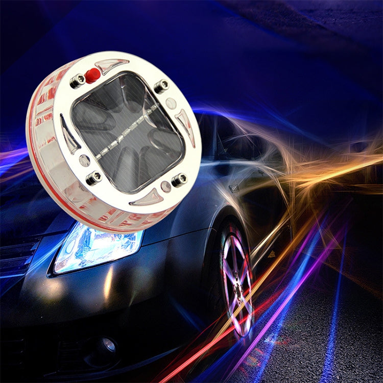 4 PCS Solar LED Car Tire Decoration Flashing Lights Colorful Wheels Hub Atmosphere Lights Wireless Remote Control - In Car by buy2fix | Online Shopping UK | buy2fix