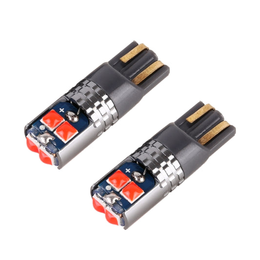 2 PCS T10 / W5W / 168 DC12-24V / 1.8W / 6000K / 140LM Car Clearance Light 4LEDs SMD-3030 Lamp Beads with Decoding & Constant Current (Red Light) - In Car by buy2fix | Online Shopping UK | buy2fix