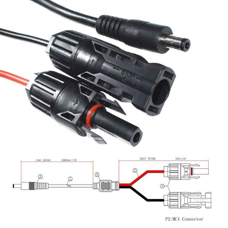 MC4 to DC 5.5mm Solar Power Cord Extension Cable - DIY Cables by buy2fix | Online Shopping UK | buy2fix