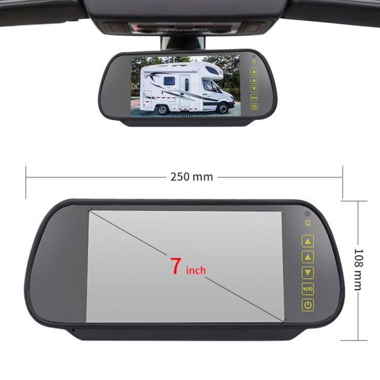 PZ472 Car Waterproof 170 Degree Brake Light View Camera + 7 inch Rearview Monitor for Fiat / Opel - In Car by buy2fix | Online Shopping UK | buy2fix