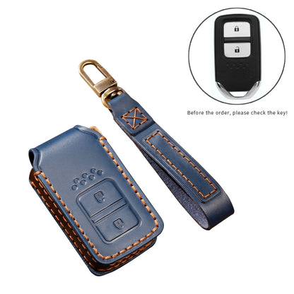 Hallmo Car Cowhide Leather Key Protective Cover Key Case for Honda 2-button(Brown) -  by Hallmo | Online Shopping UK | buy2fix