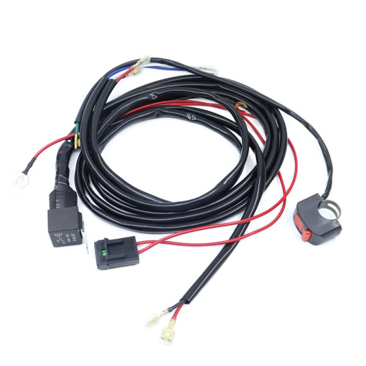 12V 2 in 1 Car / Motorcycle LED Spotlight Headlight Flashing Wiring Harness Cable - In Car by buy2fix | Online Shopping UK | buy2fix
