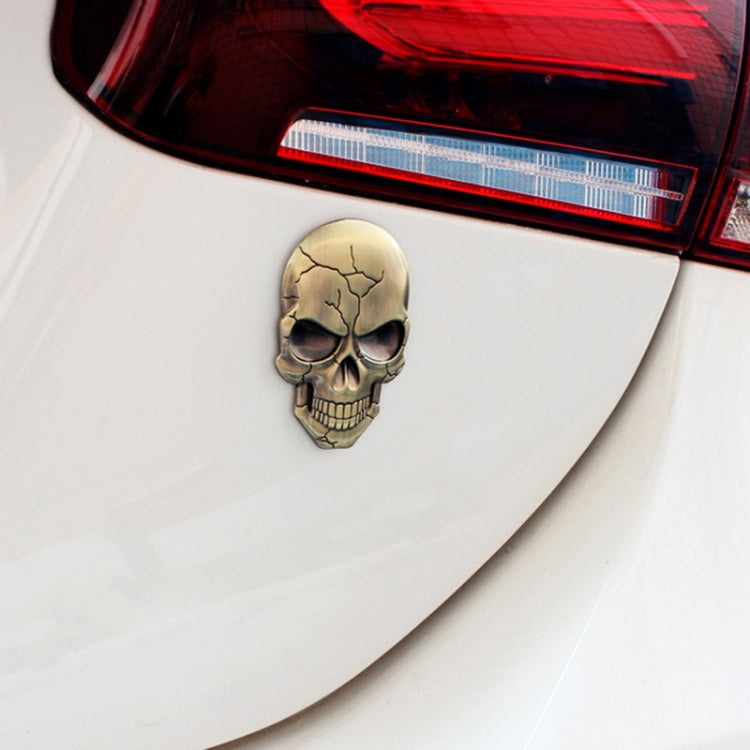 Three-dimensional Devil Skull Metal Car Sticker (Titanium Color) - In Car by buy2fix | Online Shopping UK | buy2fix