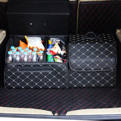 Car Trunk Foldable Storage Box, Checkered Small Size: 33 x 32 x 30cm(Black Red) - In Car by buy2fix | Online Shopping UK | buy2fix