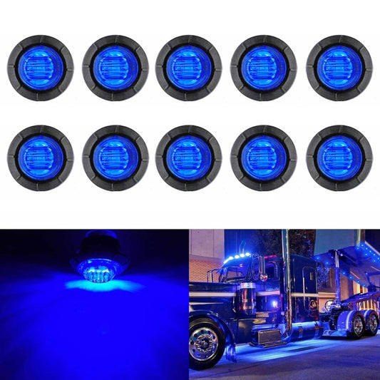 10 PCS MK-009 3/4 inch Car / Truck 3LEDs Side Marker Indicator Lights Bulb Lamp (Blue Light) - In Car by buy2fix | Online Shopping UK | buy2fix