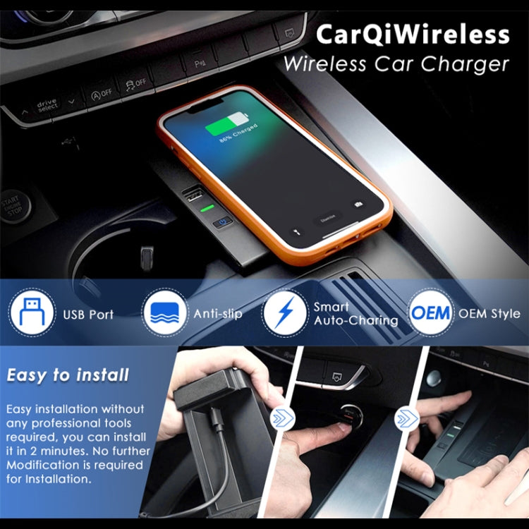 Car Qi Standard Wireless Charger 15W Quick Charging for Audi A4 A5 S4 S5 2017-2021, Left Driving - In Car by buy2fix | Online Shopping UK | buy2fix