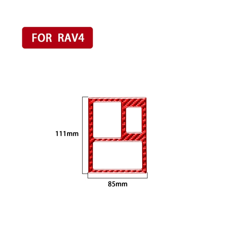 Car Carbon Fiber Rear Mirror Adjustment Switch Frame Decorative Sticker for Toyota RAV4 2006-2013, Left Drive (Red) - In Car by buy2fix | Online Shopping UK | buy2fix